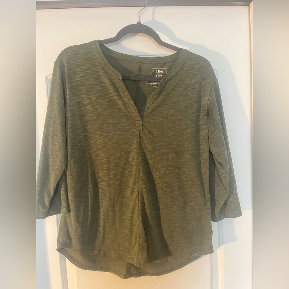 L.L. Bean Women's Olive Long Sleeve Top Size Small
